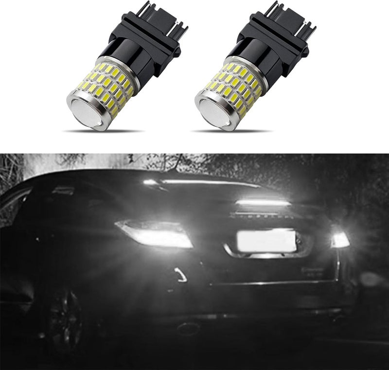 PACLVIO 2Pcs 3157 LED Bulbs, 3056 3156 3057 4157 LED Replacement Bulbs, Super Bright LED Turn Signal Bulbs for Front Rear Turn Signal Light Blinker Parking Side Marker Brake Lights (Xenon White) - Image 1